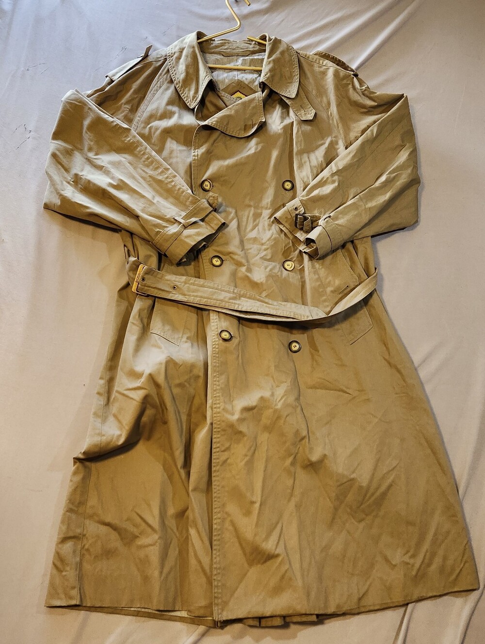 Hugo Boss Original Piece 80s Double-Breasted Jeep Trench Coat Men's Outerwear